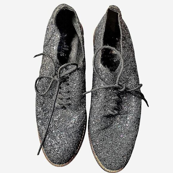 Shelly's London Emma Glitter Oxford Lace Up Shoes Size 7 - Picture 1 of 5